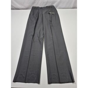 Zanieri Dress Pants Mens 38x37 Gray Wool Pleated Unhemmed Made Italy NWT